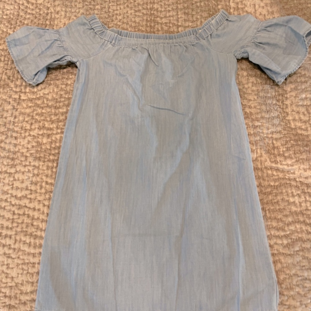 Madewell off the shoulder chambray dress